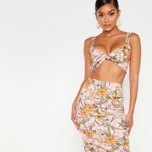 NWT Pretty Little Thing Scuba Floral Set